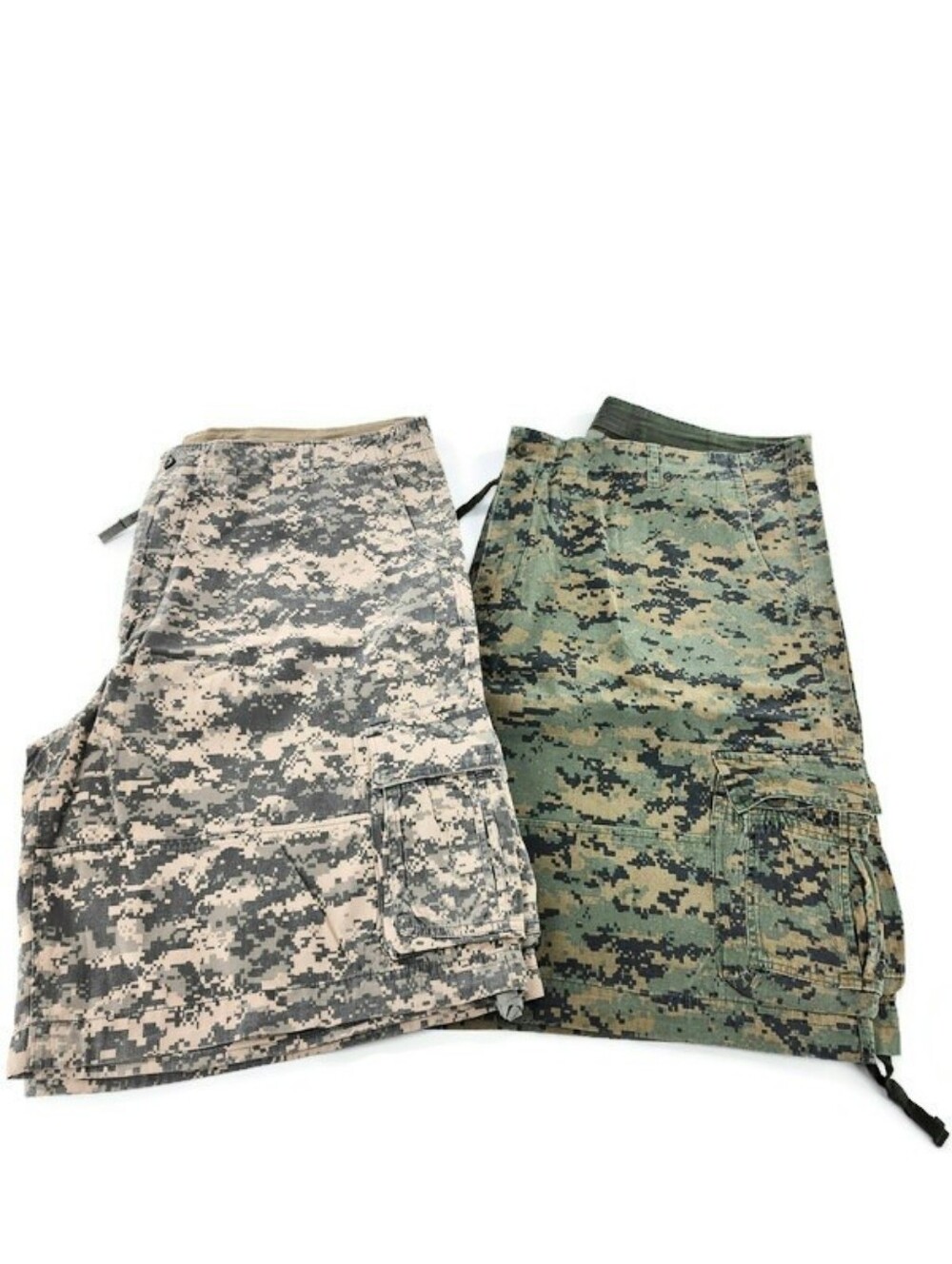 Rothco 2 Pair 100% Cotton Digi Camo Print Cargo Infantry Utility Shorts